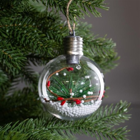 Christmas ball "spruce branch", batteries, 1 LED, glow warm white-1
