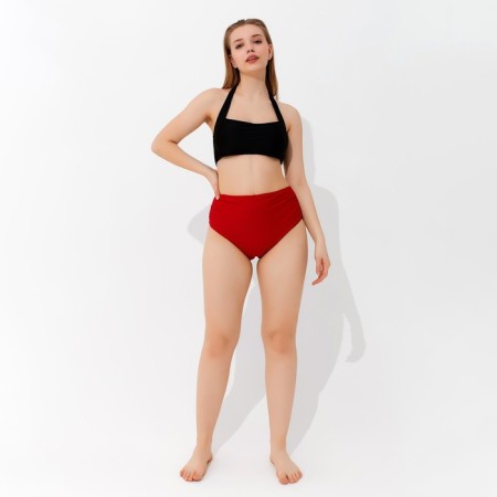 Female women's swimming trunks are high, burgundy color, size 54-5
