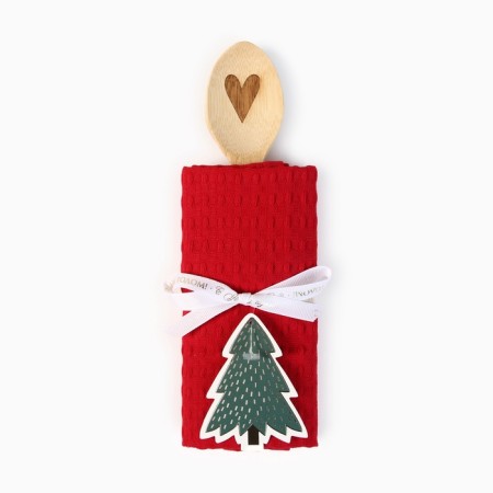 New Year. NEEDLAS gift set: red color, towel 35x60cm, HL 100%, VAF 220g/m2-7