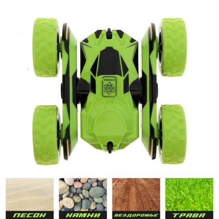 Radio-controlled car-controlled car, “Strokach”, scale 1:28, with a battery, green color-4