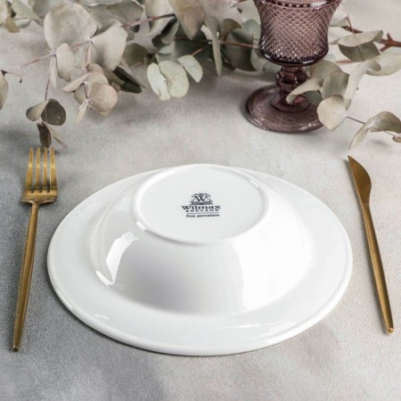 Porcelain deep porcelain Wilmax "Julia Vysotskaya", 500 ml, d = 22.5 cm, white color-2