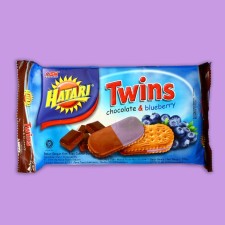Biscuits Hatari Twins Cream with chocolate and blueberries, 190 g