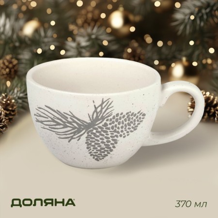 New Year's mug for the snow Cone, 370 ml, 14.5 × 10.8 × 7.2 cm, ceramics, white color.