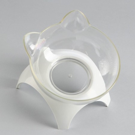 The bowl is transparent on a white stand 10 x 12 x 13.5 cm-3