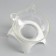 The bowl is transparent on a white stand 10 x 12 x 13.5 cm
