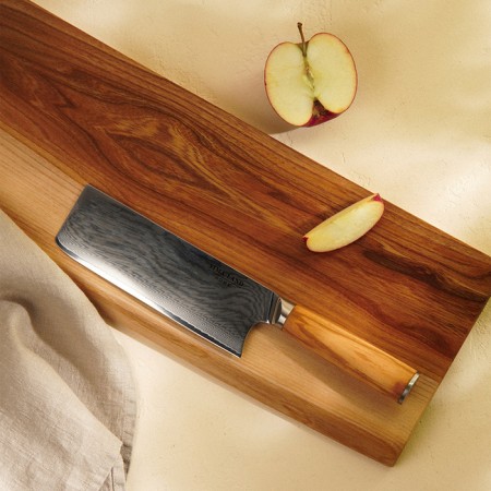 Koty Kitchen Sl Home "Olivia", hatchet, blade 17.78 cm, damas steel, brown color-3