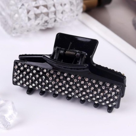 Hair crab "triumph" rhinestones, 8 cm, black-1