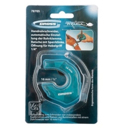 Pipe cutter Gross piranha, 1/2 ", automatic clip adjustment, ratchet mechanism-3