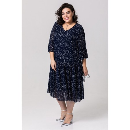 Women's dress, size 60, dark blue color-1