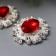 Decor for creativity Metal "Medallion Patal" Rubin Crystal 2.6x2.4 cm
