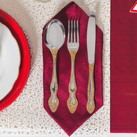 A set of cutlery "Troika", 24 items, thickness 2 mm, local nitride-titanium coating, decorative box-5