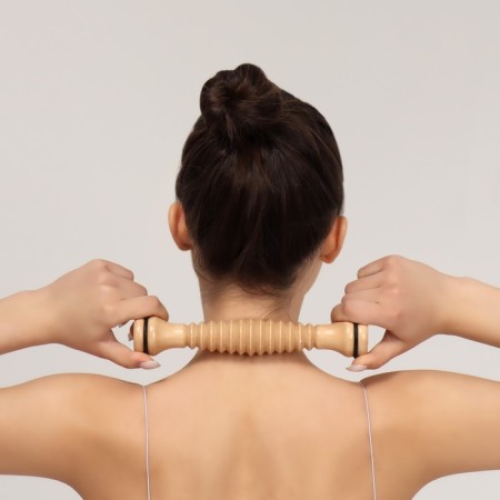 The massage "Skating", universal, D 4 × 22 cm, with thread, wooden-4