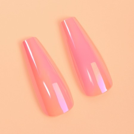 Poaring Faluses, 12 pcs, with adhesive plates, ballerina shape, pink-2