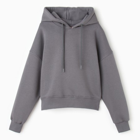 Women's sweatshirt was laid down, dark gray color, size 42-46 (One size)-2