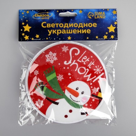 LED toy on Velcro "Snowman" 13 cm, batteries Lr44x3, glow of multi-3