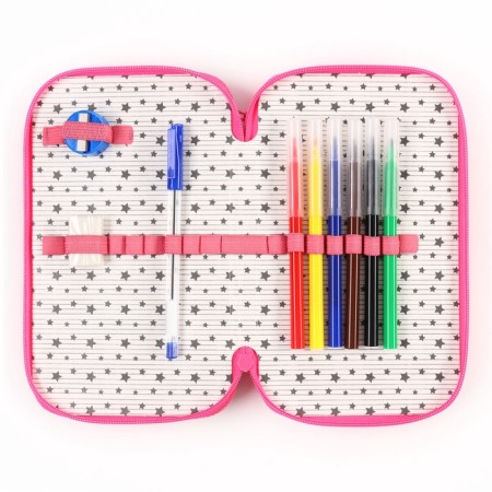 Penal 2 sections, with filling, 23 subjects, 125x205x40 mm, Minnie Mouse and unicorn-8
