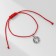 Bracelet-reinforcing "red thread" monetary, color black silver, d = 8 cm