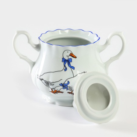 Porcelain sugarian "Geese", 550 ml-2