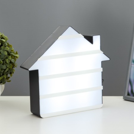 Night-wing-alphabet "House" LED English, numbers, from batteries/USB black and white 22x24.5x5 cm Risalux 9335-2