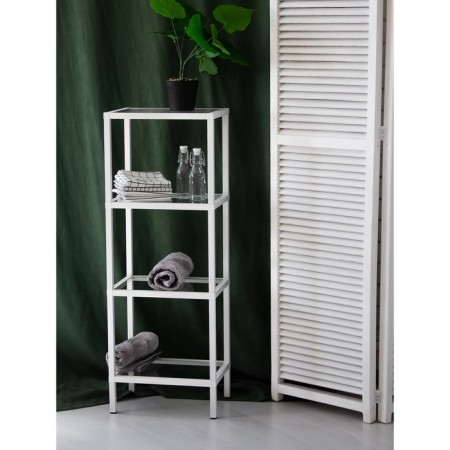Bathroom rack 3, 350x250x964, white muar/glass colorless