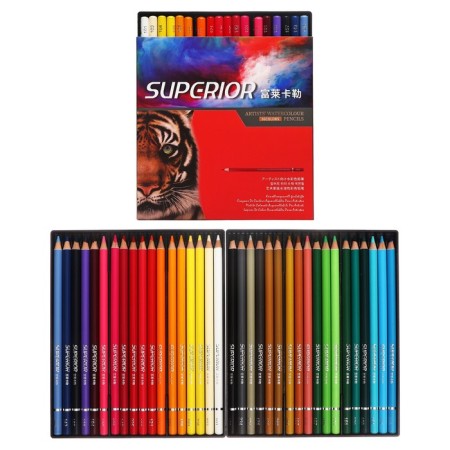 Pencils of watercolor 36 colors, in a cardboard box WCP-36