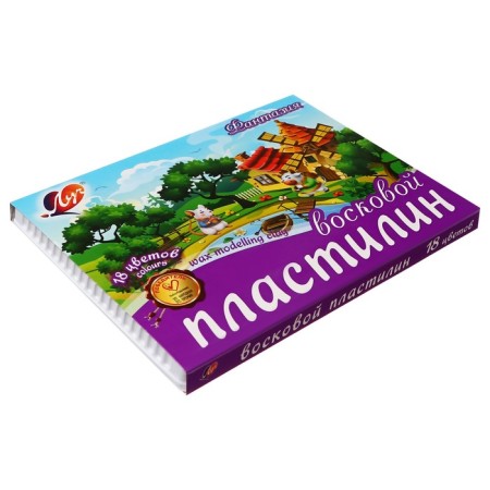 Plasticine soft (wax), 18 colors, 270 g, "fantasy", with a glass, mix-4