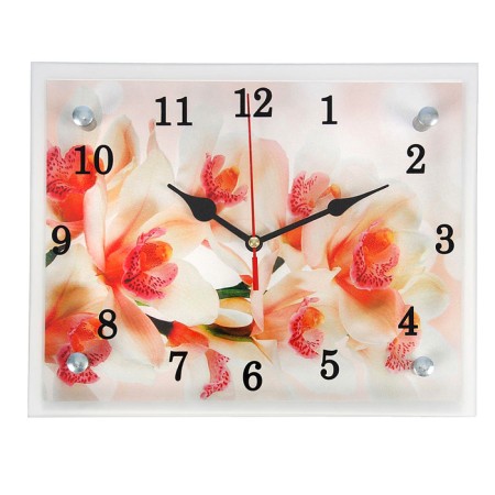 Carty clock is wall-mounted, interior "orchid", silent, 25 x 20 cm