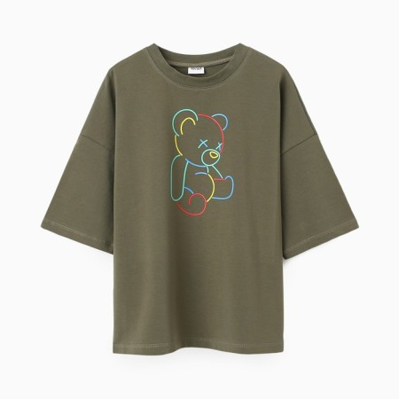 T -shirt Children's Minaku Khaki Color, Height 122