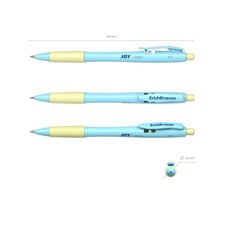 Handle Automatic Erichkrause Joy Pastel, "Ultra Glide Technology", node 0.7 mm, blue ink, letter length 1300 meters-3