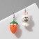 Earms with enamel "Yummy" bunny and carrot, color orange-white