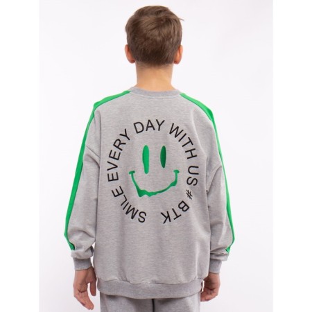 Sweatshirt for a boy, height 176 cm, color gray melange-3