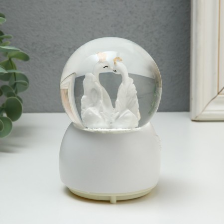 Souvenir Polystone Water Ballion Music, Light "Swans" MIX 8x8x12 cm-5