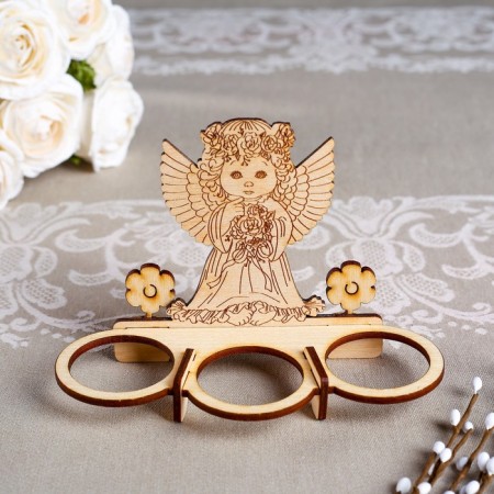 Top for 3 eggs "Angel with flowers", 15.0x7.0x10.5 cm