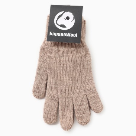 Angora wool gloves, brown color, river 18-3
