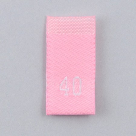 Textile strip "40", 4.6 x 1.1 cm, pink color-2