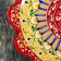 Largan Rishtan ceramics "Flowers", 42 cm, red, corrugated