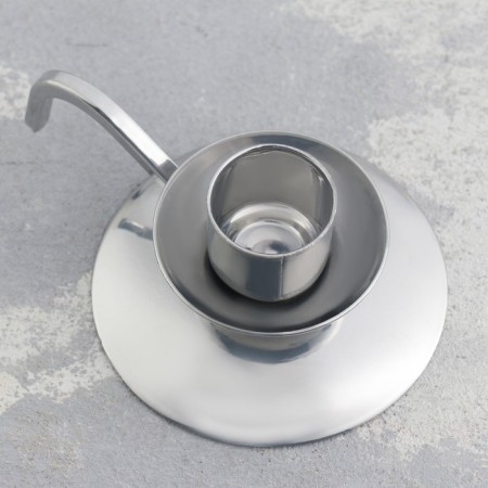 Retro candlestick Metal for one candle, 10x4 cm, chrome-2