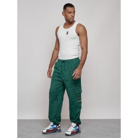 Sports male pants, size 54, green color-4
