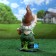 Garden figure "Dwarf with pumpkin" 19x38cm