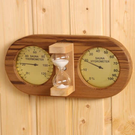 Sanding clock with thermometer gigrometer, 15 minutes, 29x14x8.3 cm V-T080-2