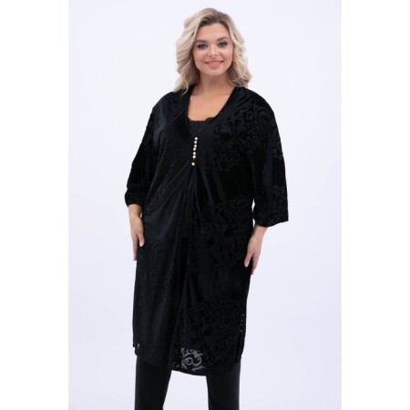 Cardigan female, size 52, black color-6