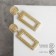 Earrings Metal "Barbados" rectangle, color gold