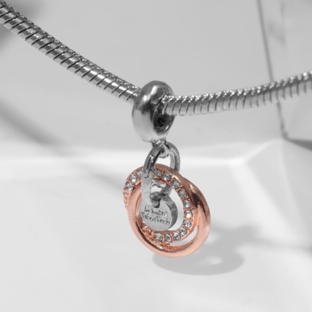 Suspension "Ring" Always Together, silver-white in pink gold-1