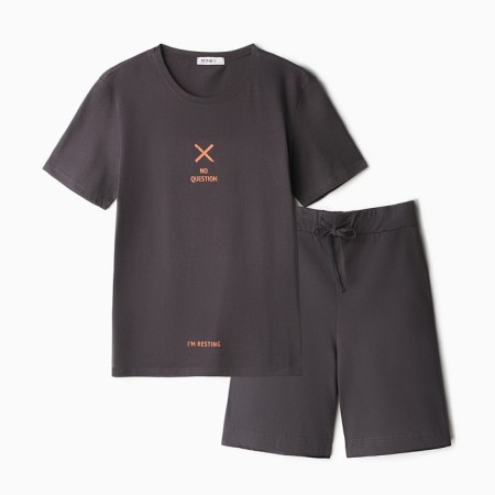 Pajama men's kaftan i`m Resting size 56, gray-4