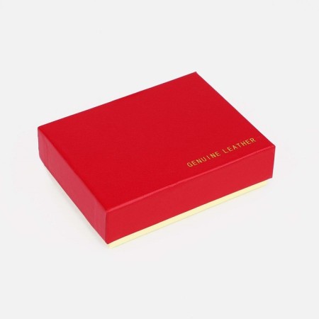 Women's wallet on the button, red color-5
