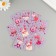 Cardboard "Love", lilac, set of 10 pcs (5 types) 4x6 cm