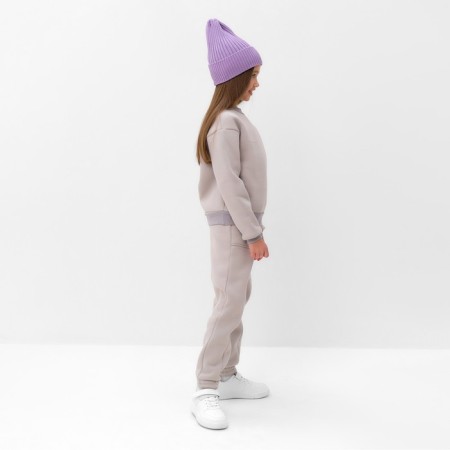 Children's costume with the basis (sweatshirt, pants) minku, gray color, height 140 cm-5