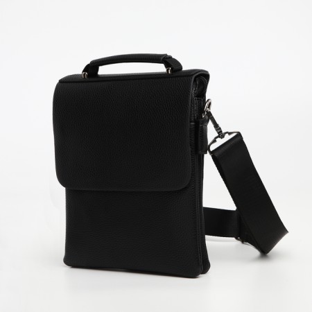 Male bag on the Textura valve, external pocket, black color-3