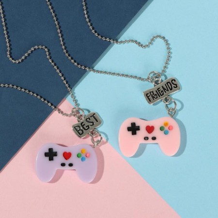 Kulons "Demetrons" game joysticks, lilac-pink color in silver, 45 cm