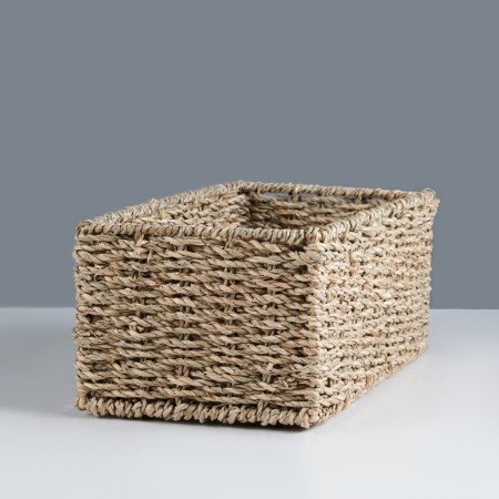 Rectangular wicker basket, 30x15x1 cm, algae-1